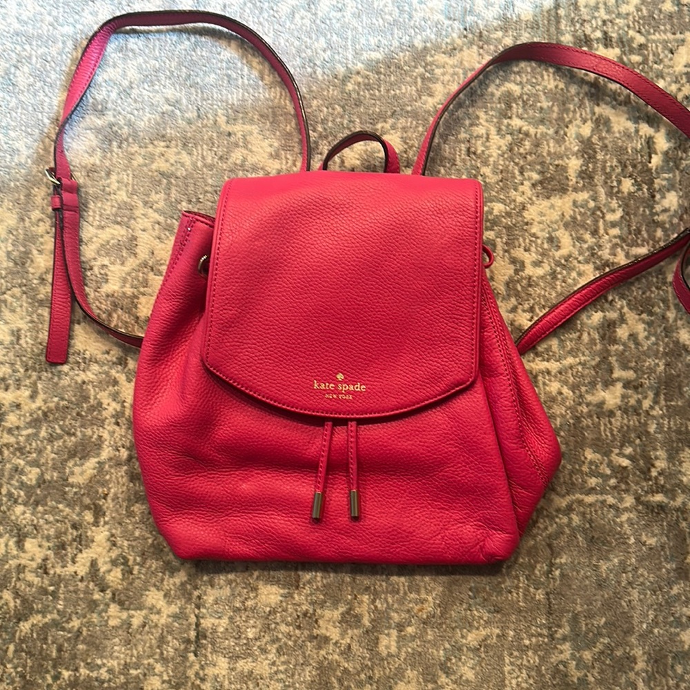 Kate Spade pink leather backpack